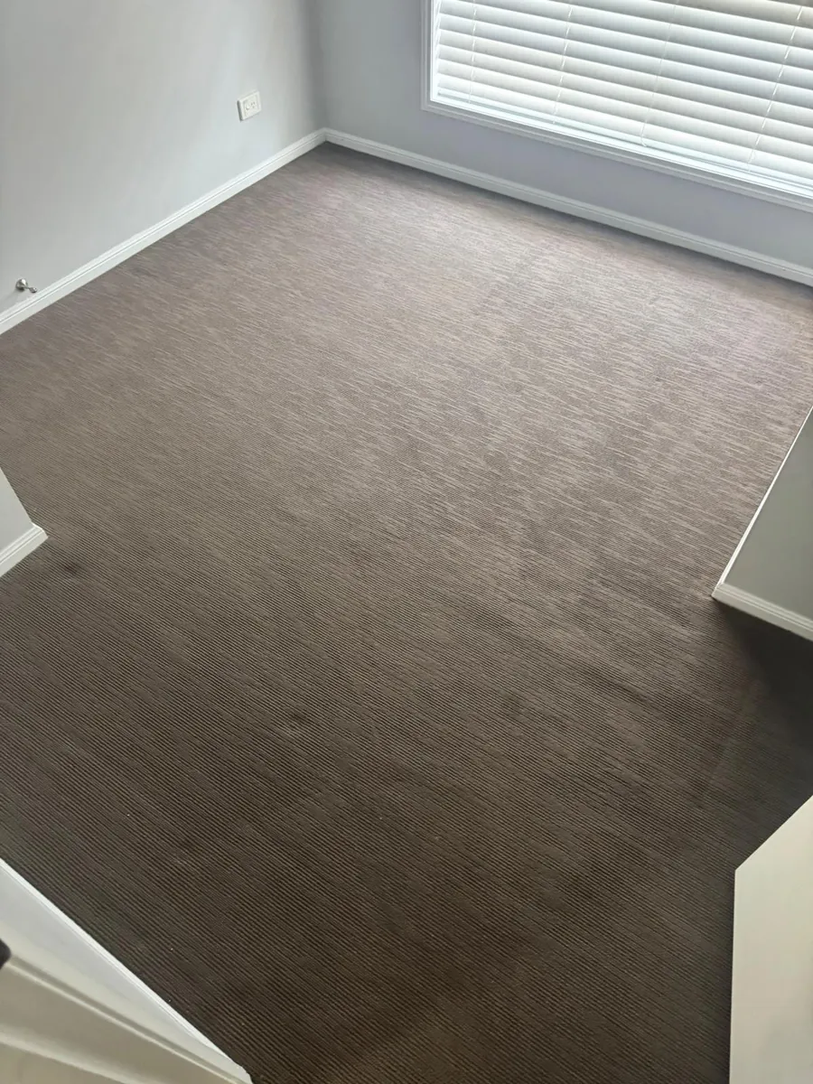 Same room after professional carpet cleaning, carpet looks fresh and restored